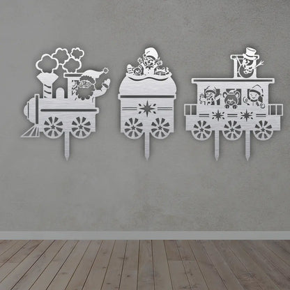 Santa Train Metal Wall Art Sign