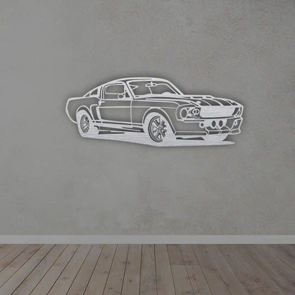 Car Metal Sign in Silver Finish