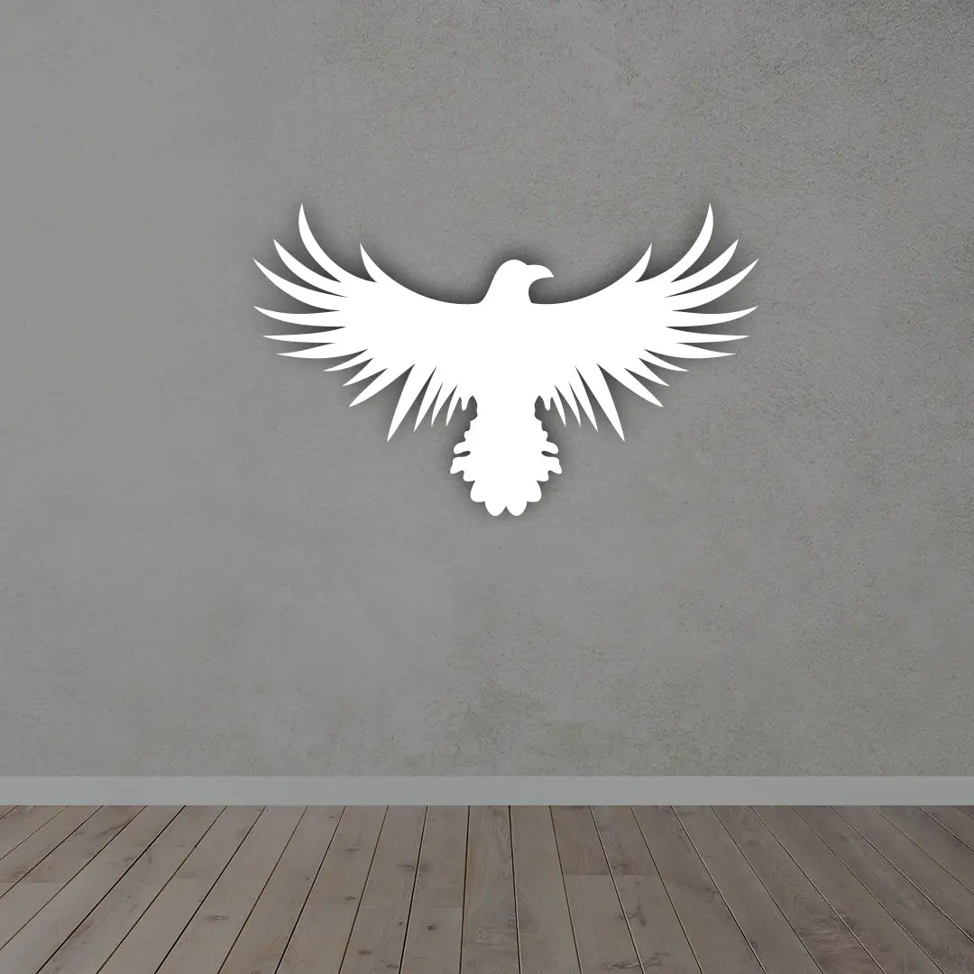 Metal Eagle Wall Art in White Color