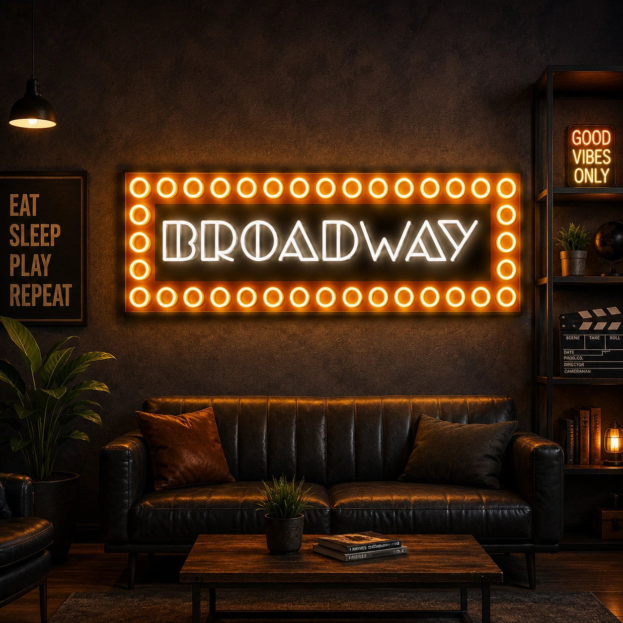 Broadway Marquee Vintage Neon Sign in bar decor
