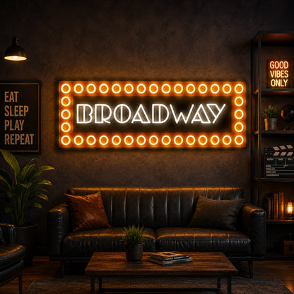 Broadway Marquee Vintage Neon Sign in bar decor