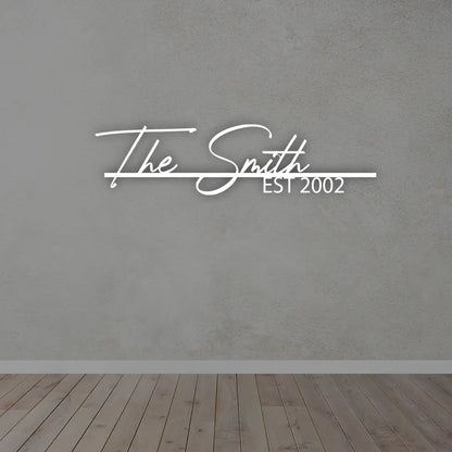 Metal Name Plate in White colour mounted on wall