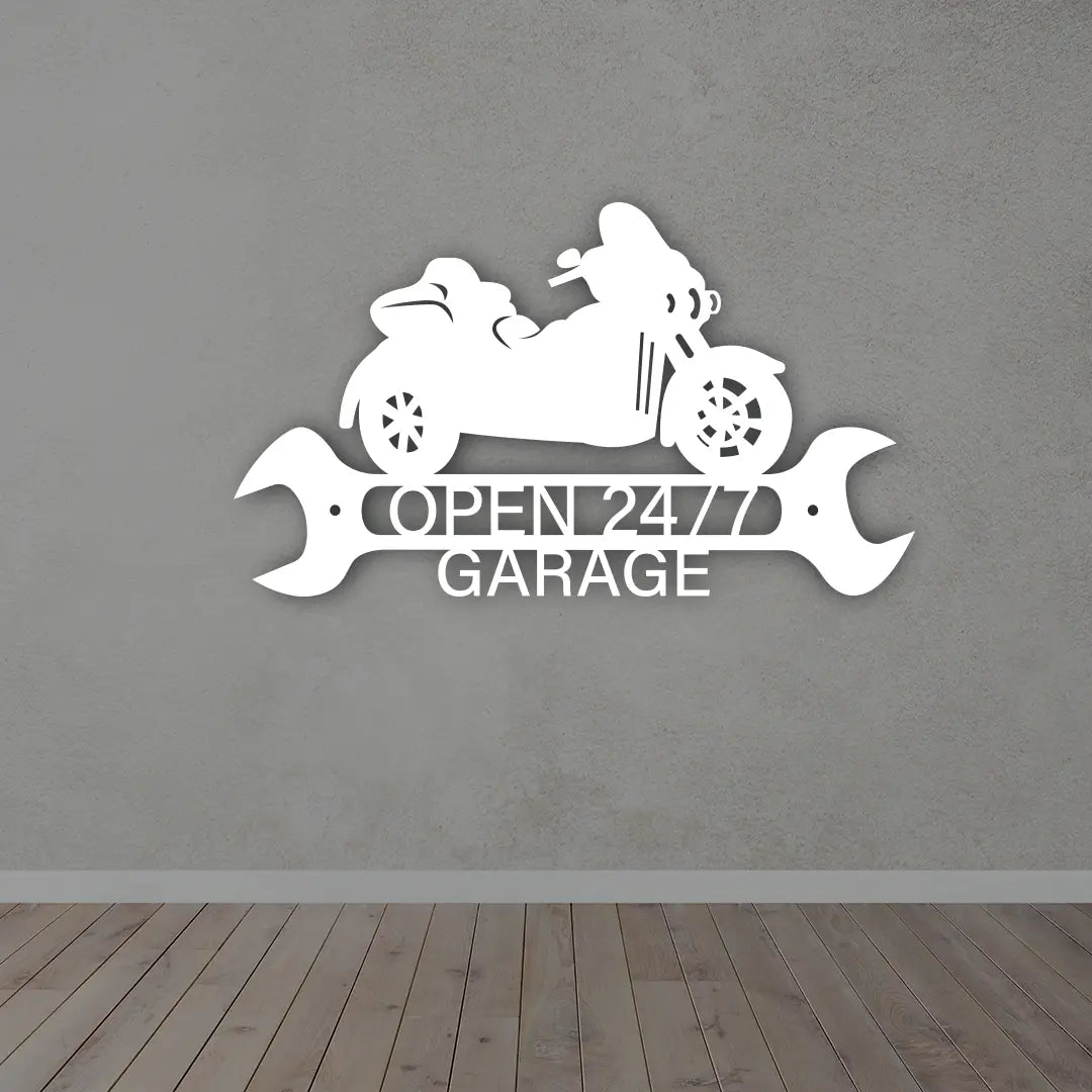 Open Garage Metal Wall Sign