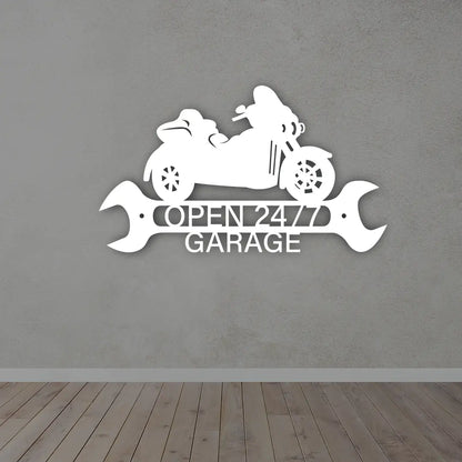 Open Garage Metal Wall Sign