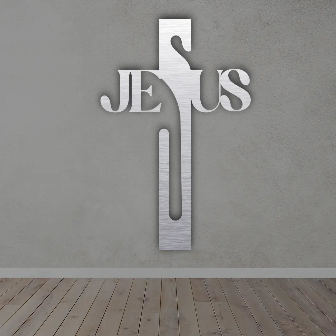 Cross Metal Wall Art in Silver colour