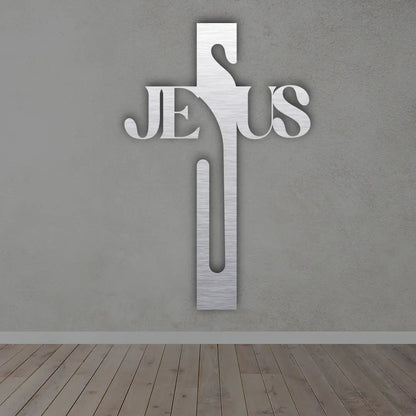 Cross Metal Wall Art in Silver colour