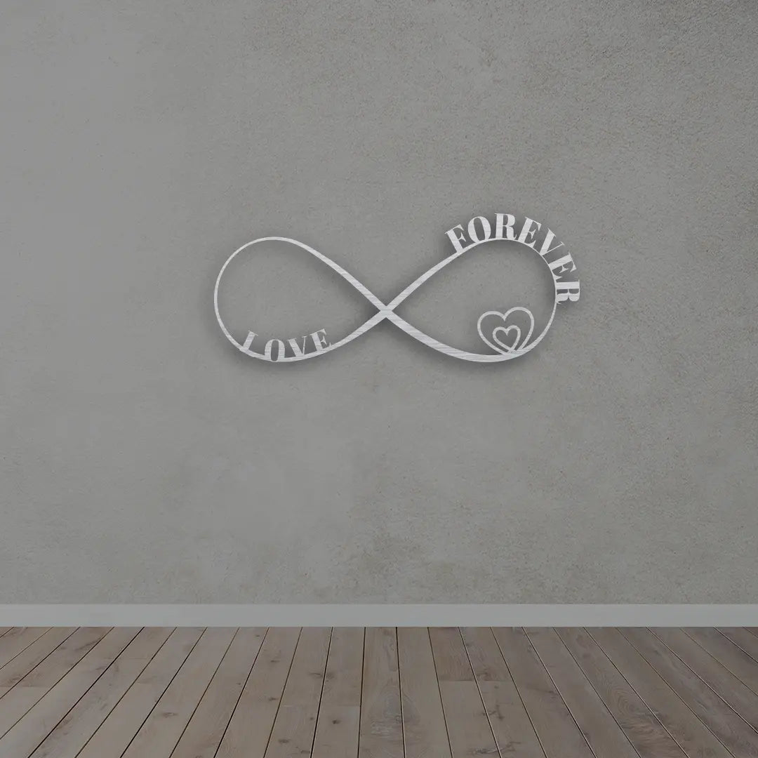 Infinity Heart Metal Wall art in Silver colour