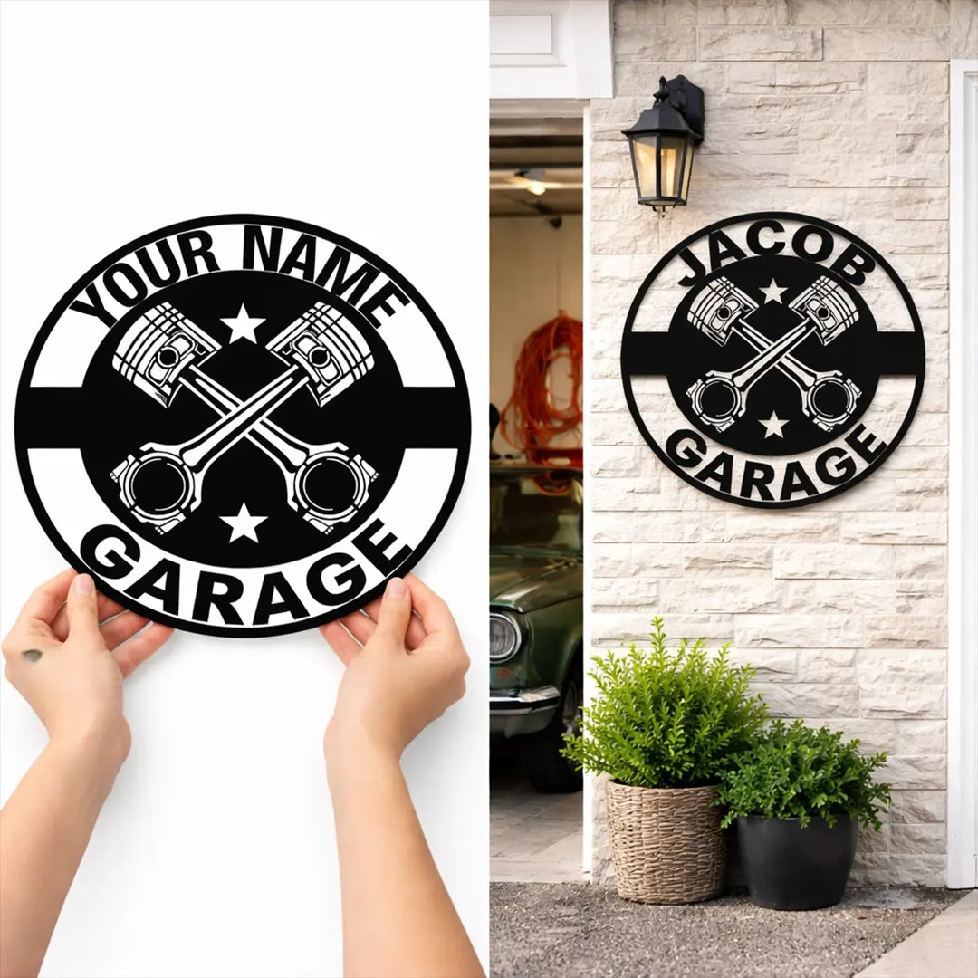 Dad's Garage Metal Name Plates