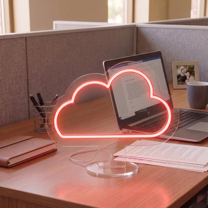 Cozy Cloud Mini Neon Sign in Red color