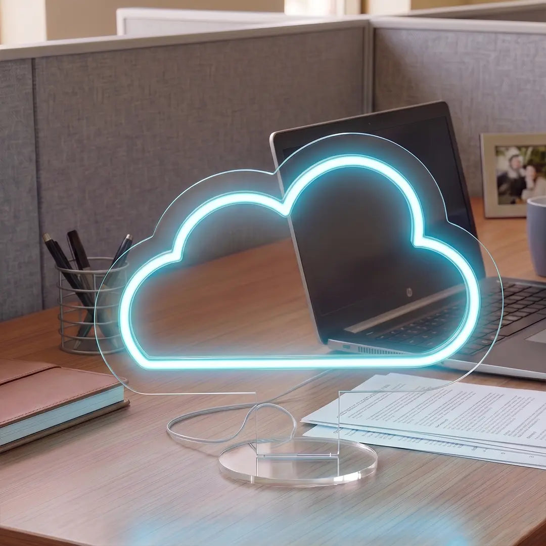 Cozy Cloud Mini Neon Sign in Iceblue color