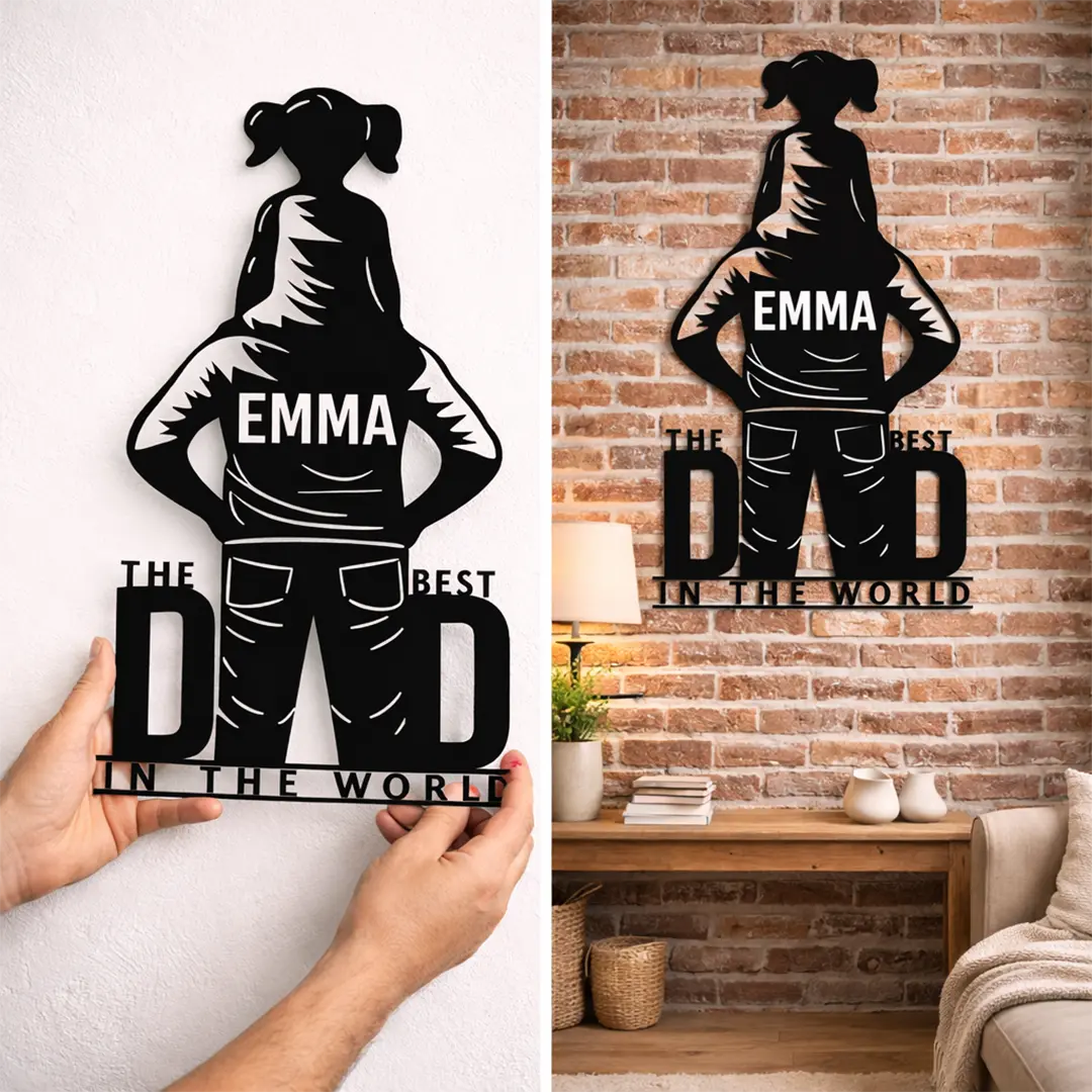 The Best Dad In The World - Personalized Gifts for Girl Dad