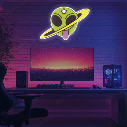 Outta This World Alien Neon Artwork | Warmwhite