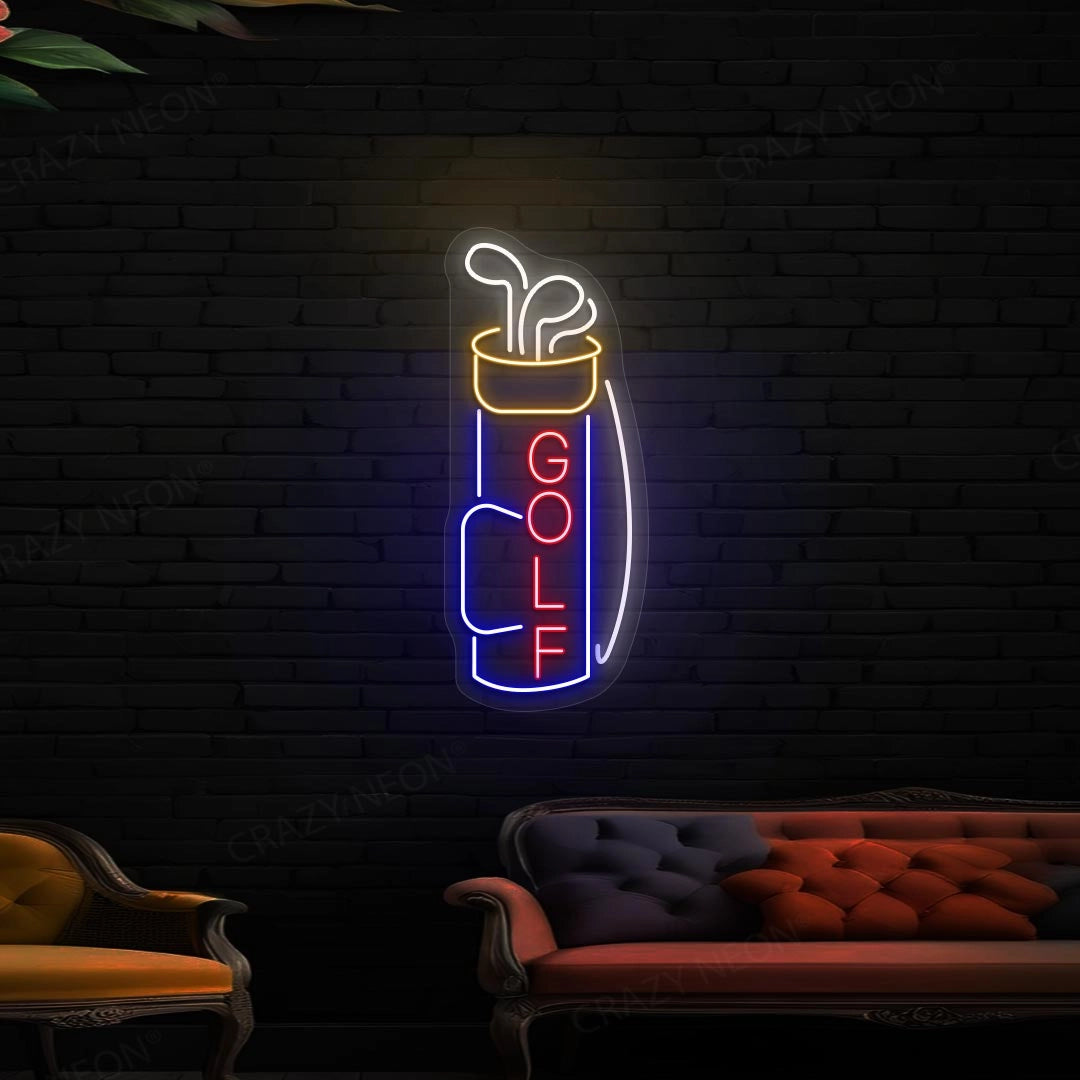 Golf Bag Neon Sign | Blue