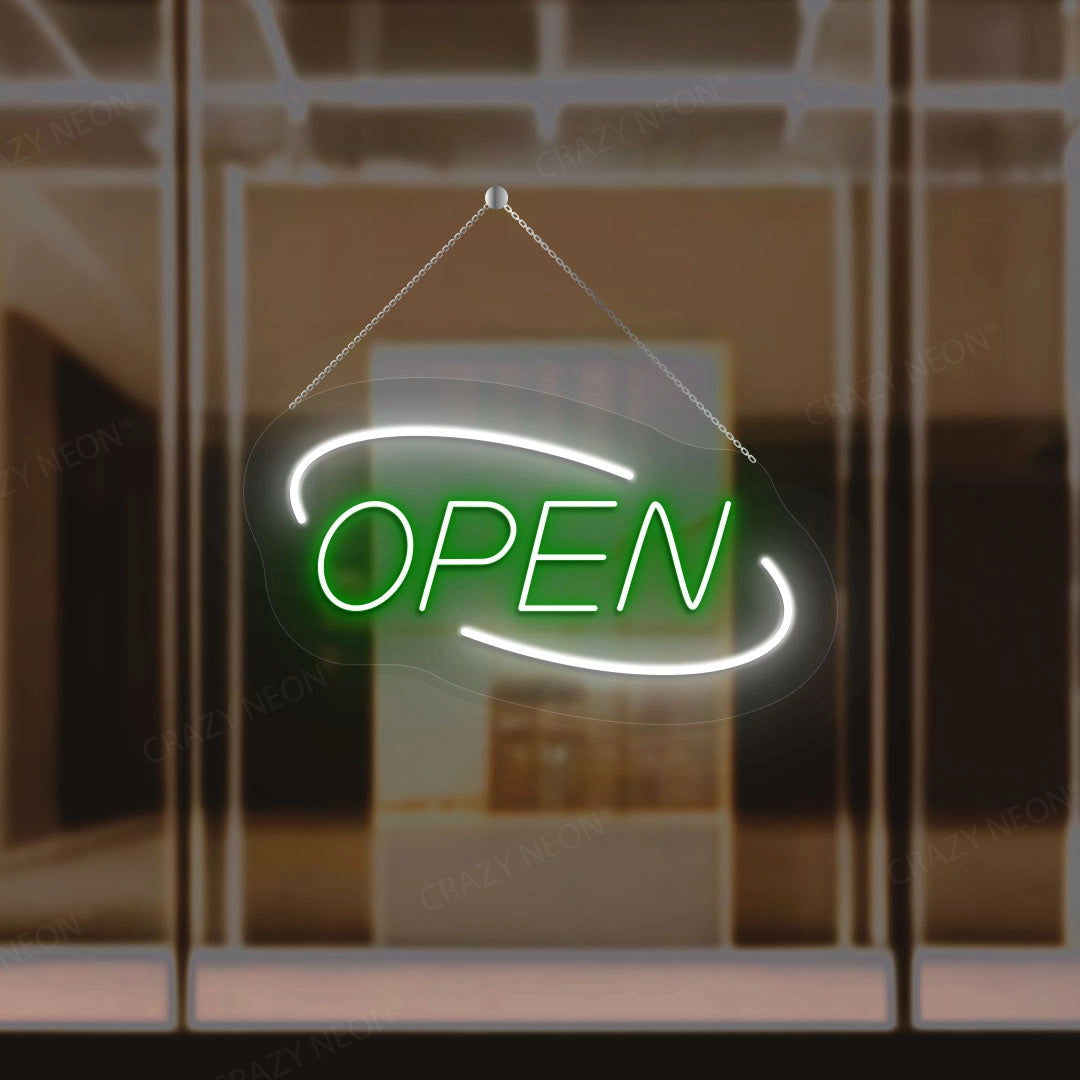 Open Sign Oval Shape | Green