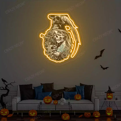 Deadly Diva Grenade Neon Artwork | Orange