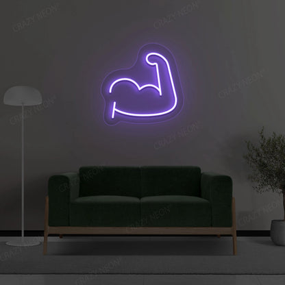 Muscular Hand Neon Sign | Purple