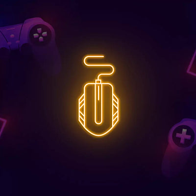 Mouse Neon Sign in Orange color