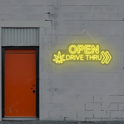 Open Drive Thru Sign | Yellow