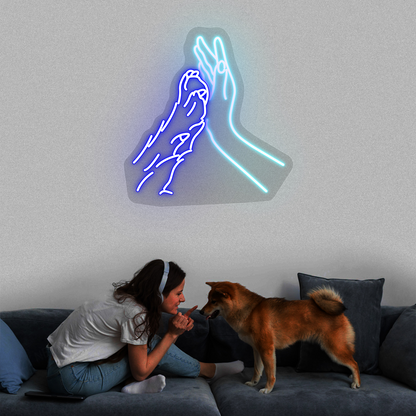 Pawesome High Five Neon Sign | Iceblue