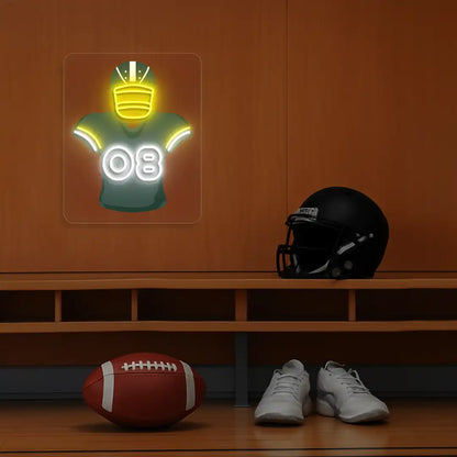Green Bay Jacobs 08 Jersey Football Neon Artwork
