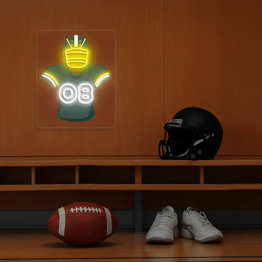 Green Bay Jacobs 08 Jersey Football Neon Artwork