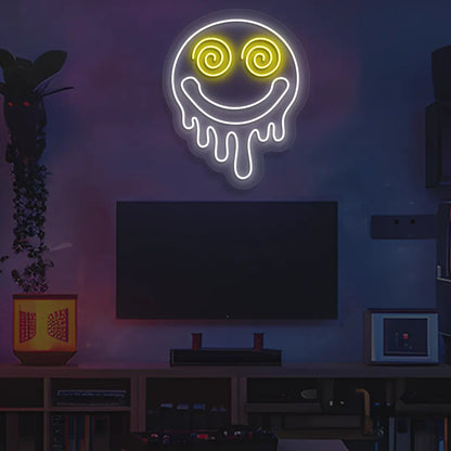 After-Party Emoji Neon Sign in Yellow color