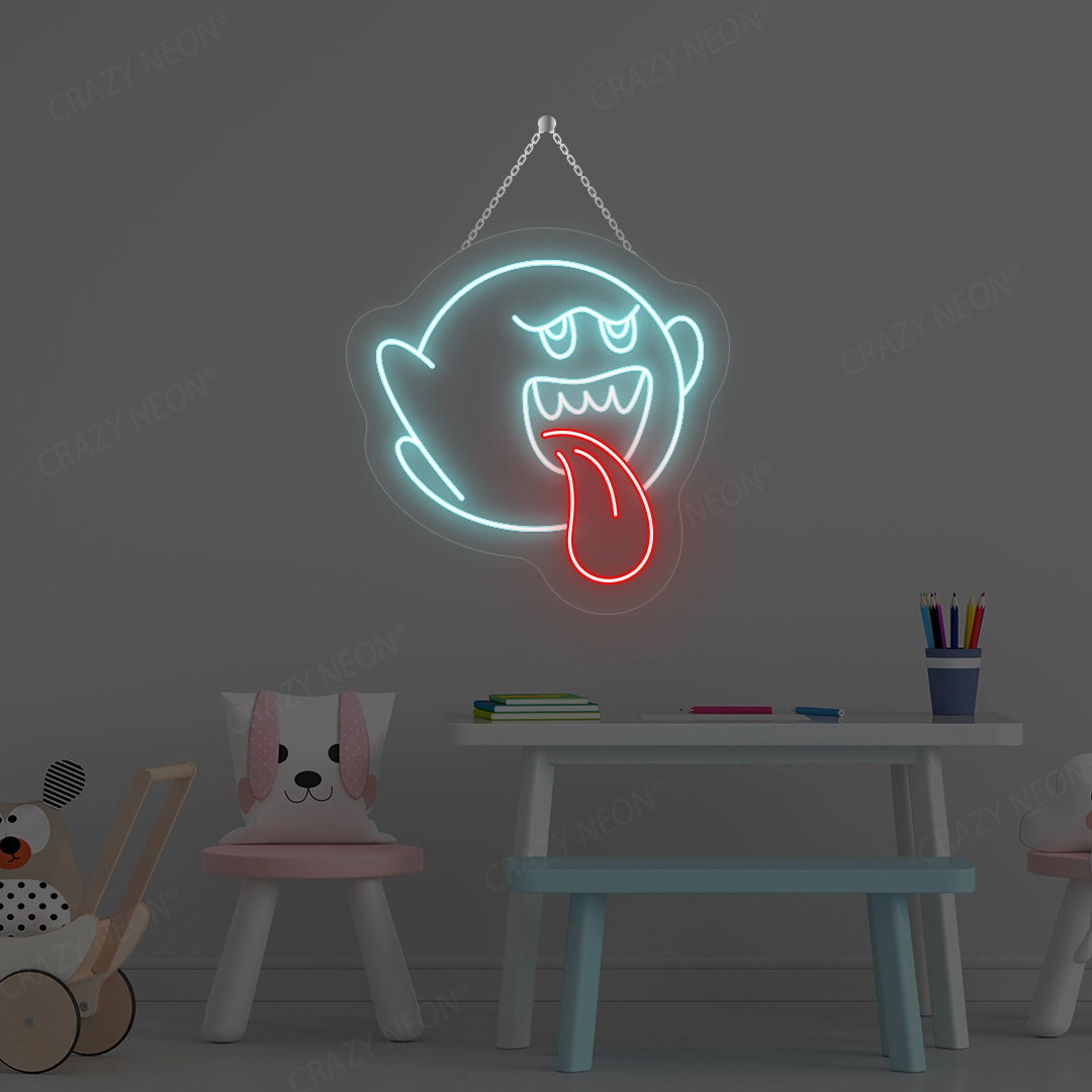 Cute Ghost Neon Sign | Iceblue