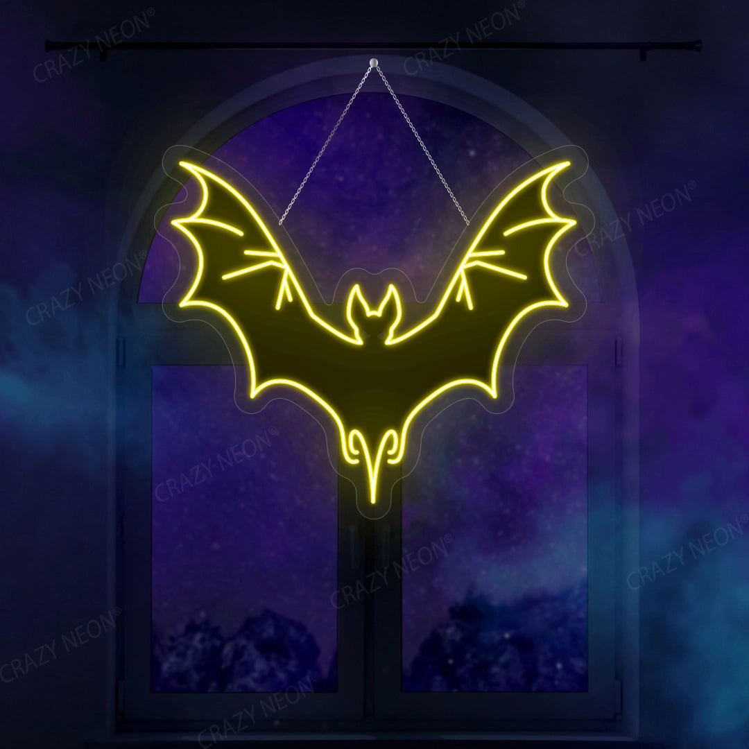 Bat Neon Artwork  | Yellow 