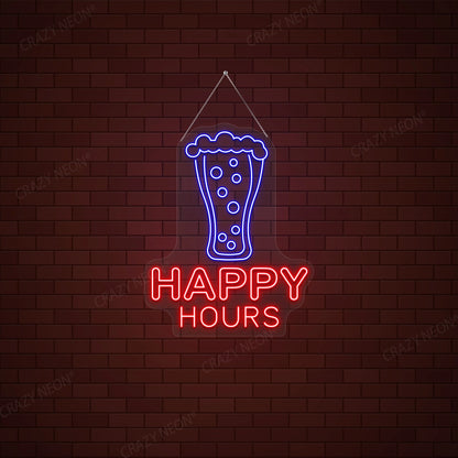 Happy Hours LED Beer Sign | Blue