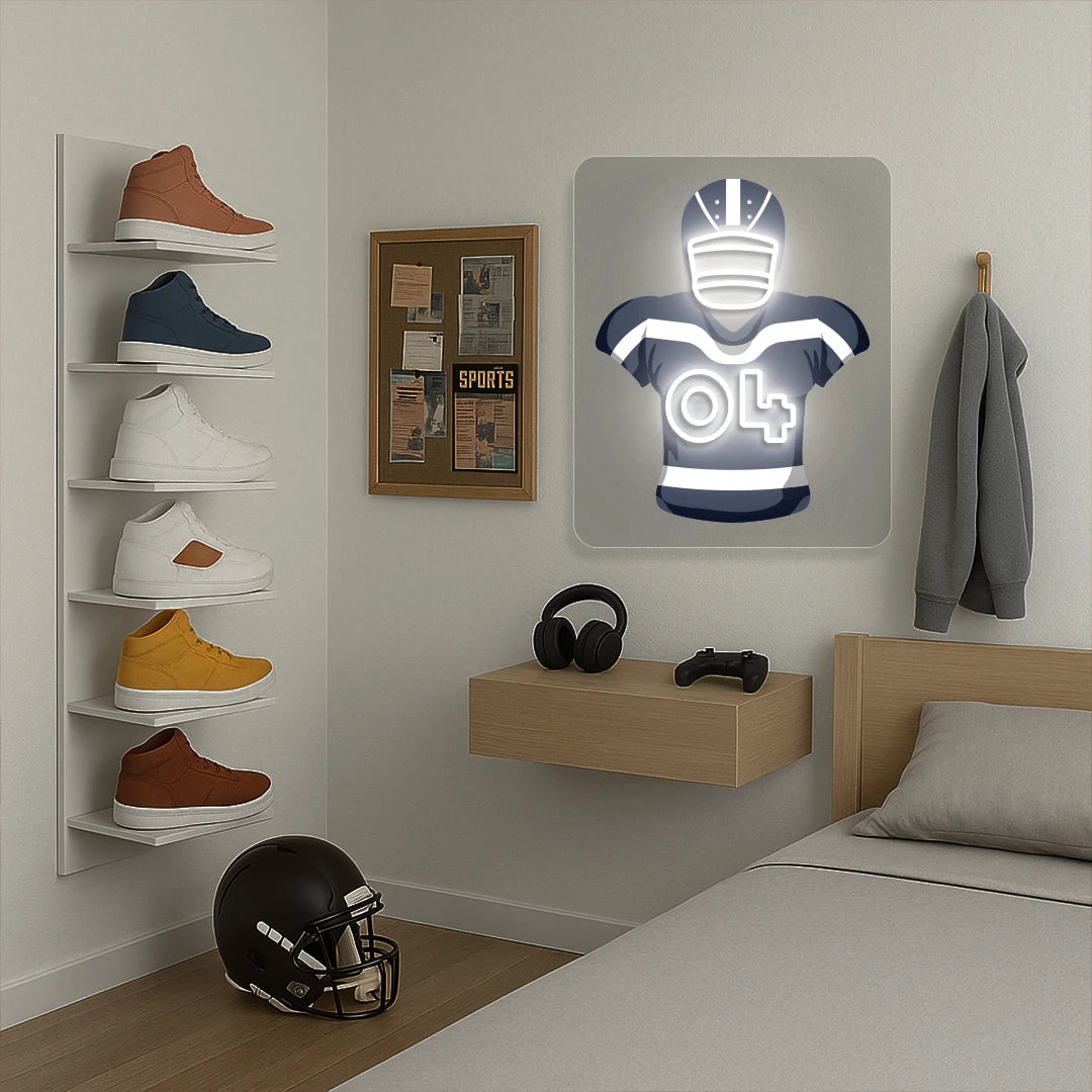 Dallas Prescott 04 Jersey Football Neon Artwork