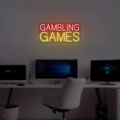 Gambling Games Neon Sign