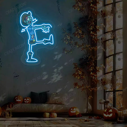 Cowboy Zombie Neon Artwork | Iceblue