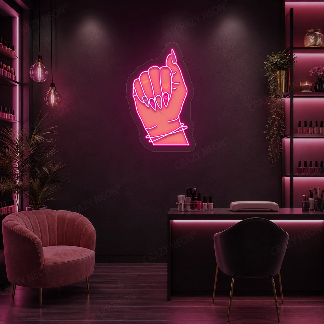 Nailed It Neon Artwork in Pink color