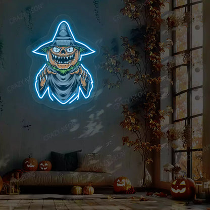 Pumpkin Witch Neon Artwork | Iceblue