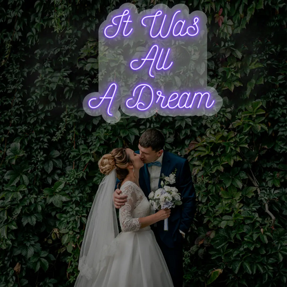 It Was All A Dream Neon Light in Purple color