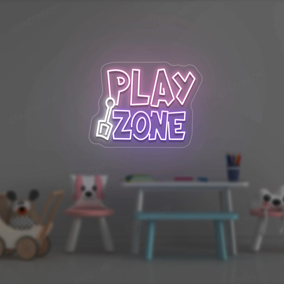 Play Zone Neon Sign | Pink-Purple