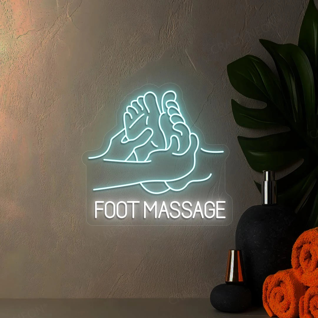 Foot Massage Spa Neon Sign | Iceblue