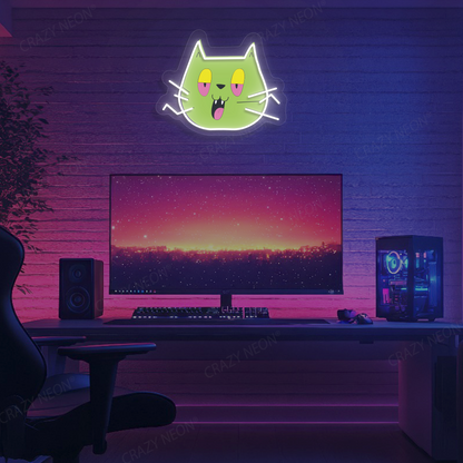 Blunt Cat Neon Artwork | Warmwhite