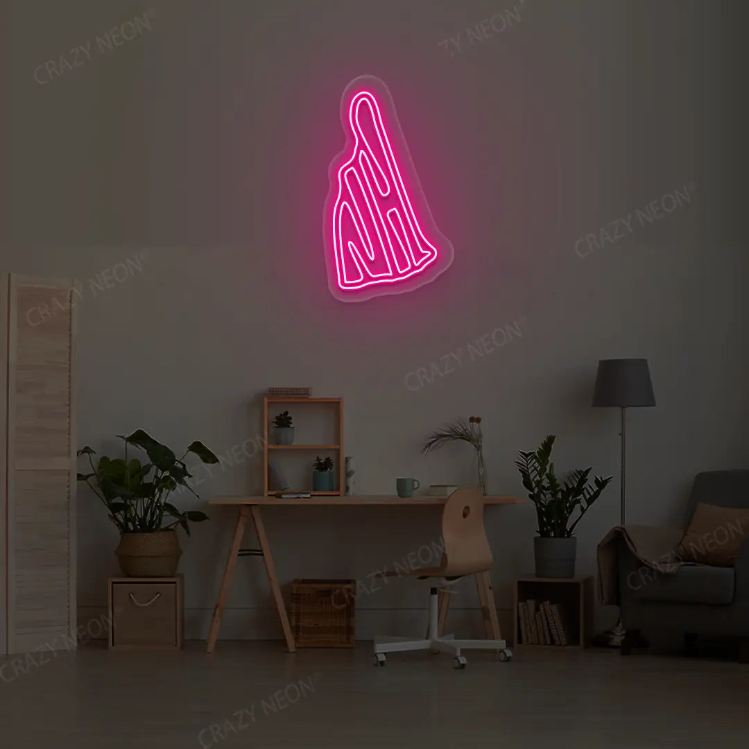 NEW HAMPSHIRE Map Neon Sign lighting up in pink color in a room