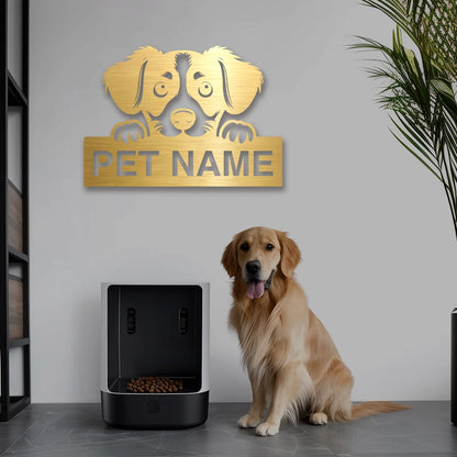 Golden Retriever Pet Personalized Metal Monogram in golden Finish