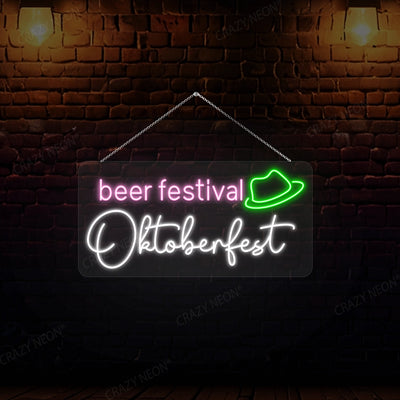 Beer Festival Oktoberfest Neon Sign | Pink