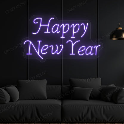 Happy New Year Neon Sign | Purple