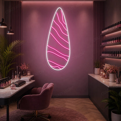 Silhouette Nail Neon Sign in Pink color 