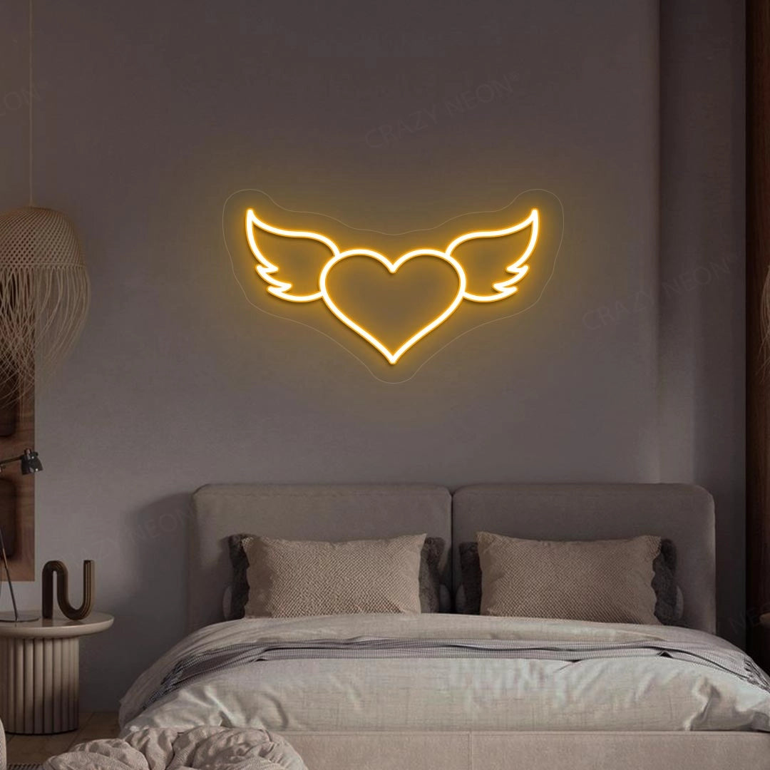 Angel Heart Wings Neon Sign