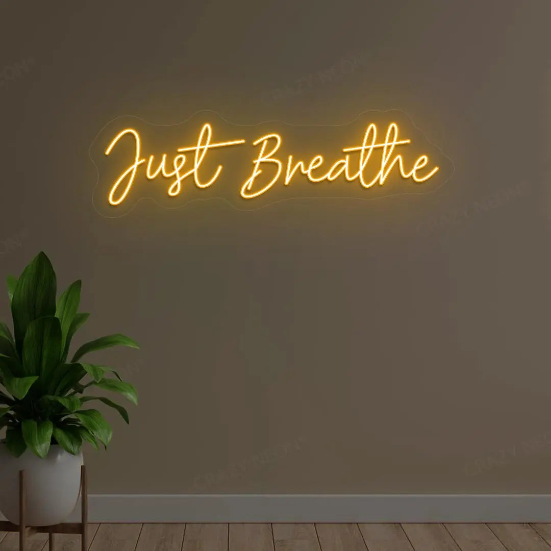 Just Breath Neon Sign | Orange