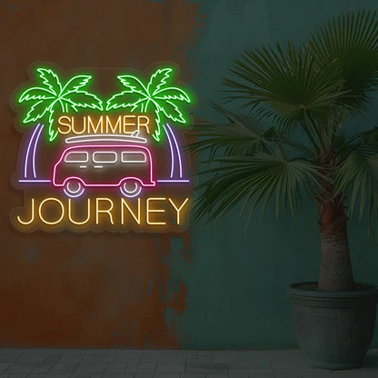 Summer Journey Neon Sign in Orange Color
