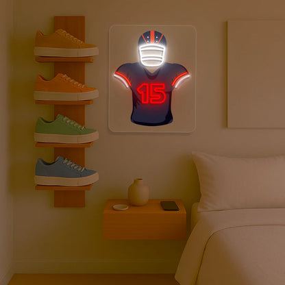 Chicago Odunze 15 Jersey Football Neon Artwork