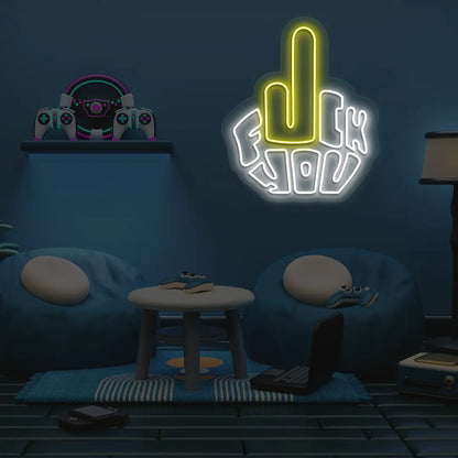 F*ck You Neon Artwork in Yellow color