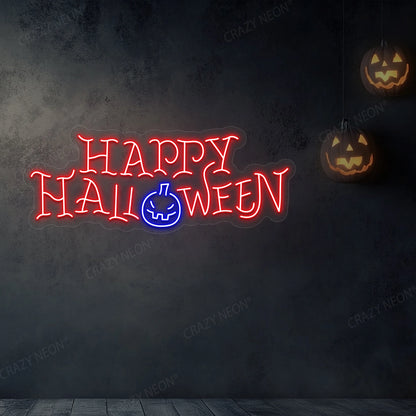 Happy Halloween Neon Led Sign | Blue 