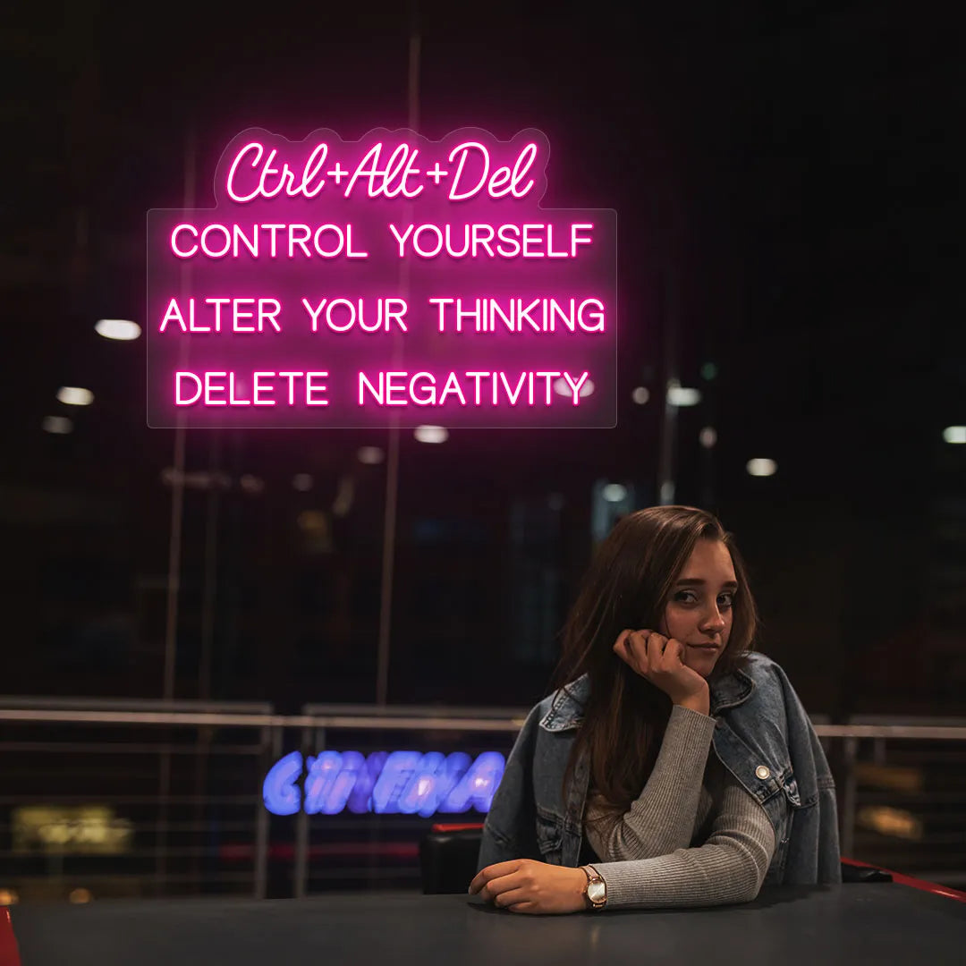 Ctrl + Alt + Dlt Quote Led Neon Sign | Pink
